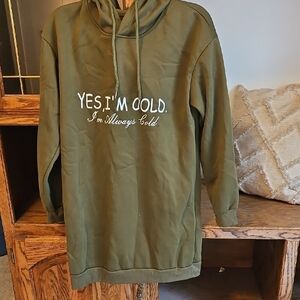 SHEIN Olive Green Hoodie Sweatshirt